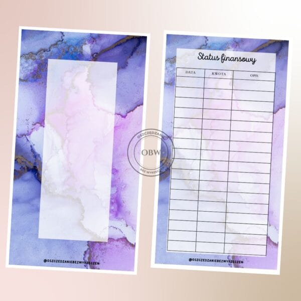 Karty kategorii (5x) + Statusy (5x) - Ciemny fiolet