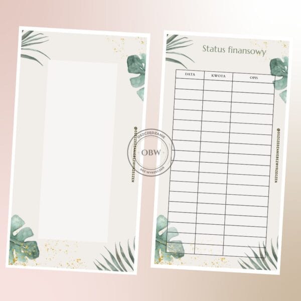 Karty kategorii (5x) + Statusy (5x) - Roślinkowe