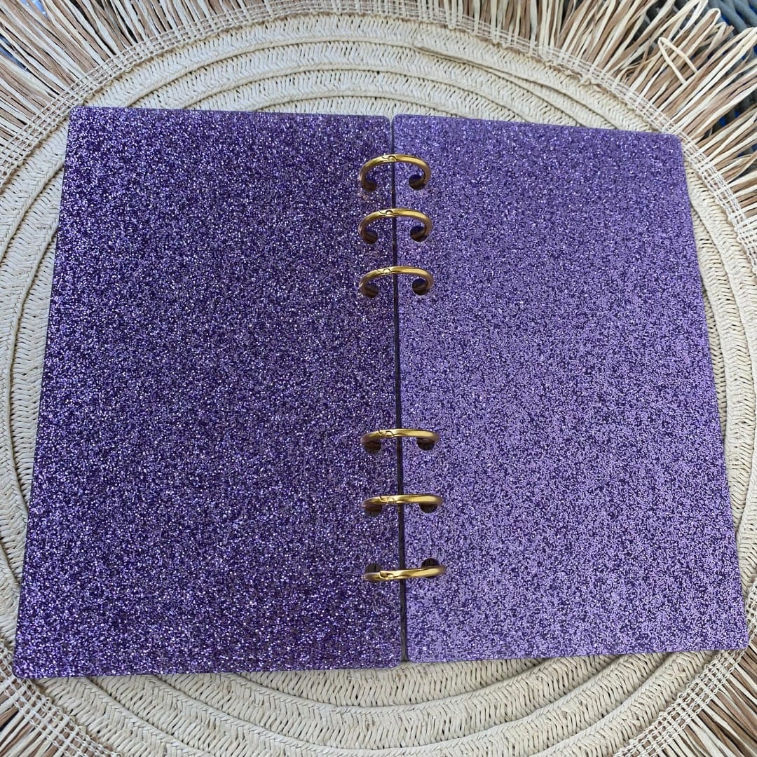 Segregator A6 akrylowy - Fioletowy brokat - obrazek 2