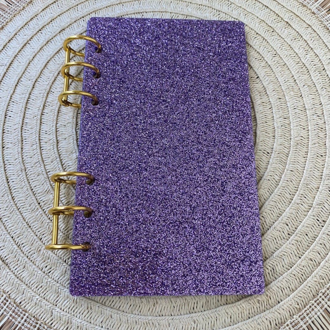 Segregator A6 akrylowy - Fioletowy brokat - obrazek 1