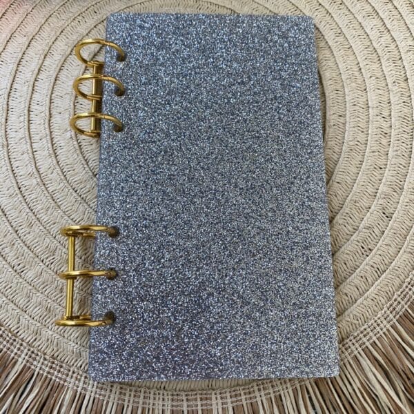 Segregator A6 akrylowy - Srebrny brokat