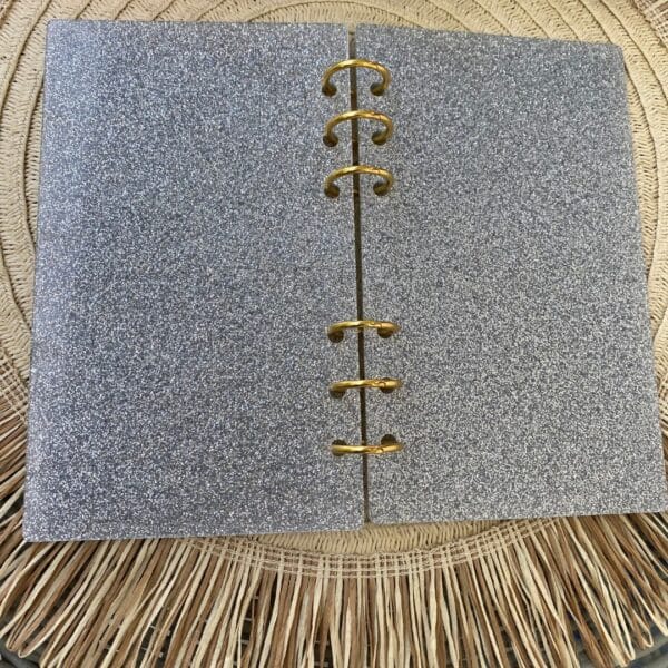 Segregator A6 akrylowy - Srebrny brokat