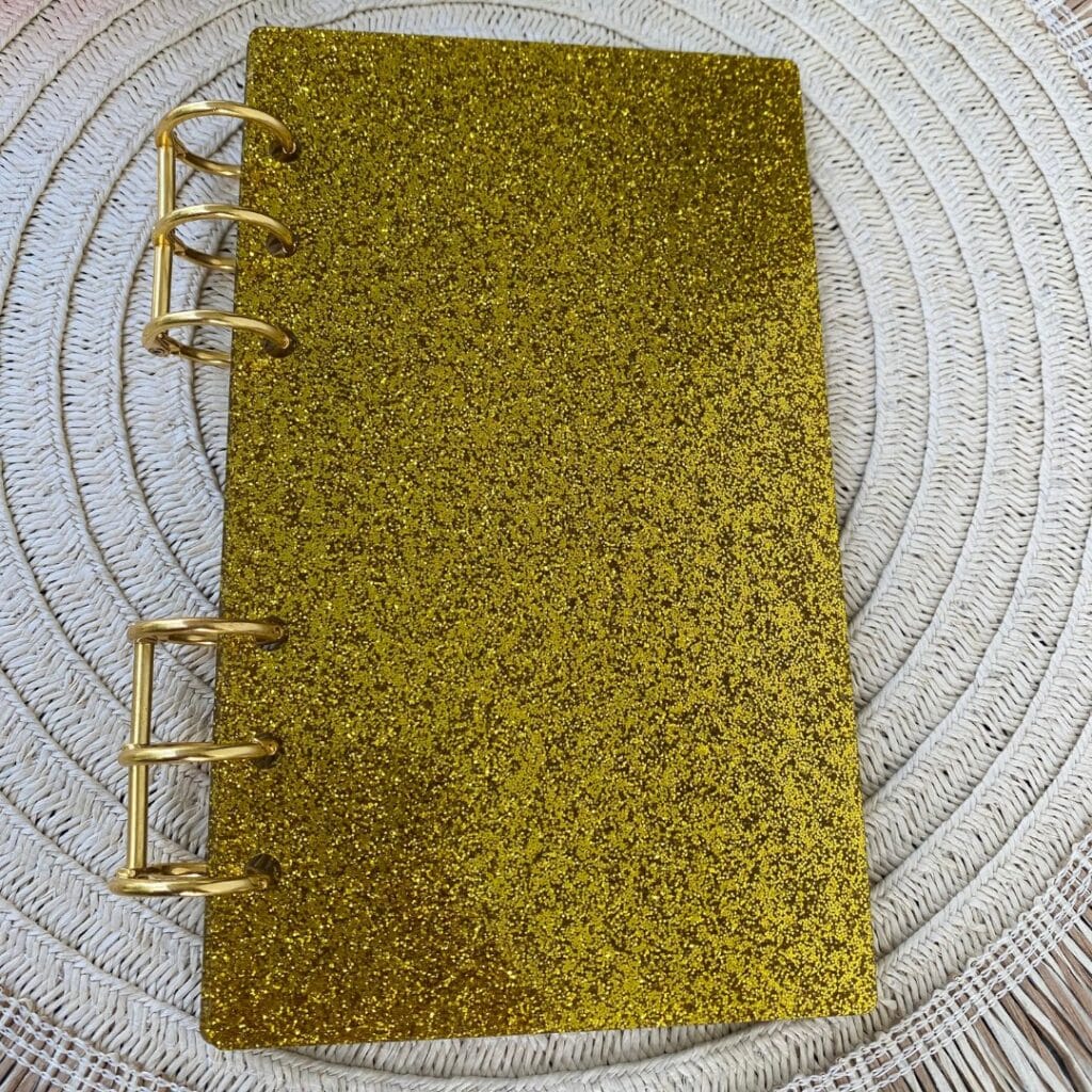 Segregator A6 akrylowy - Złoty brokat