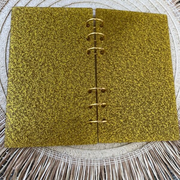 Segregator A6 akrylowy - Złoty brokat