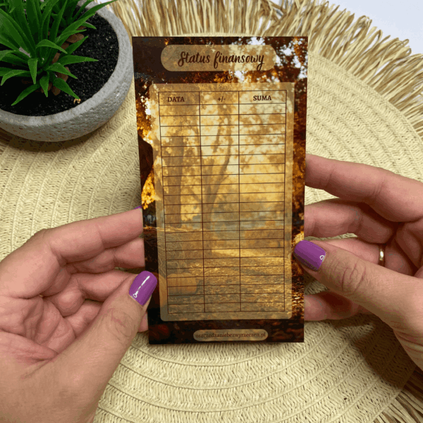 Status finansowy do zdrapki jesienny spacer