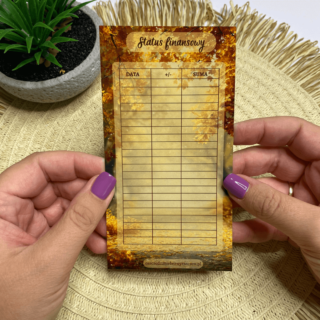 Status wyzwania oszczędnościowego - jesienny spacer 250